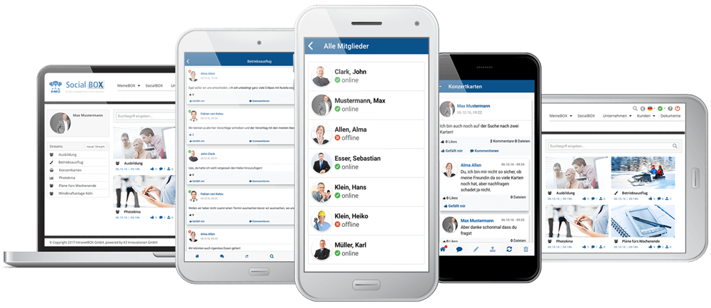 Intranet Social Software SocialBOX - Alle Geräte