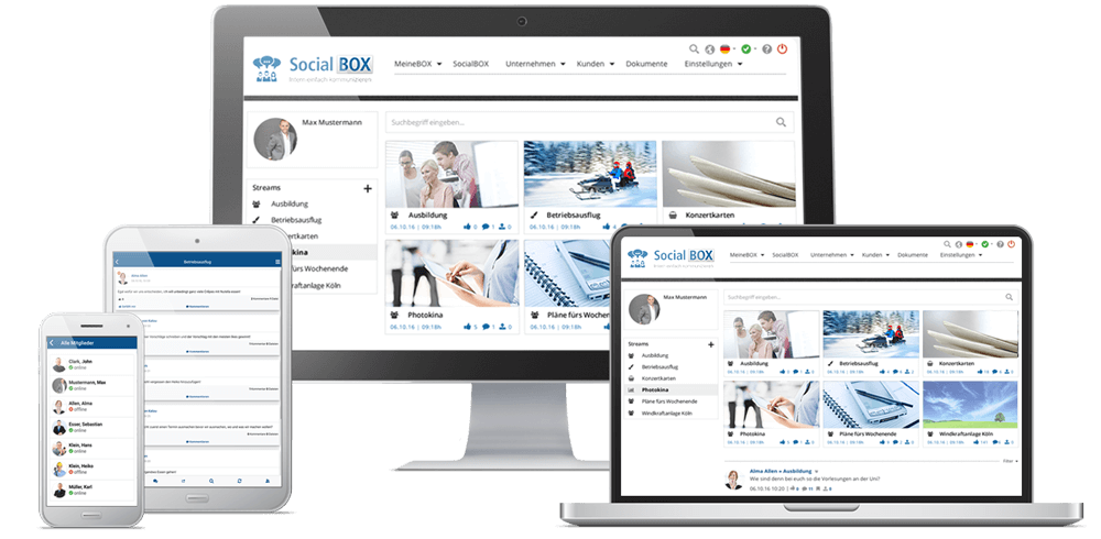 Intranet Social Software Responsive Ansicht